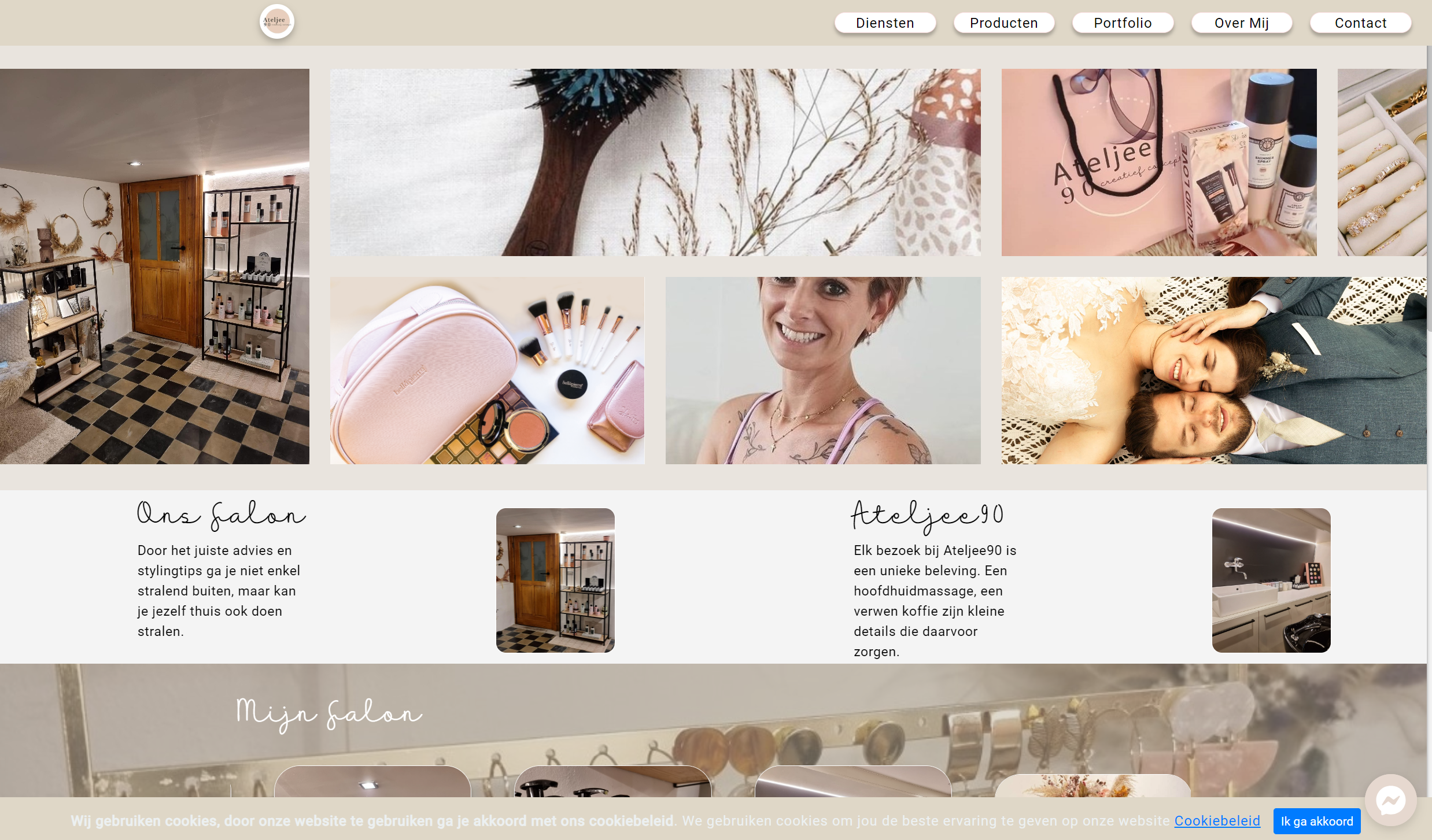 Professionele website voor kapsalon Ateljee90